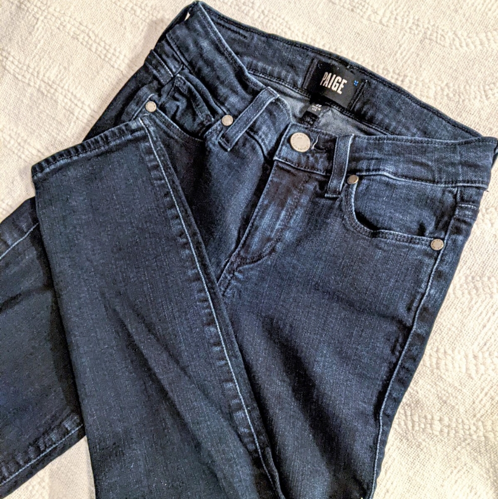 Paige | Verdugo Crop Skinny Jean - Dark Indigo, Size 25
